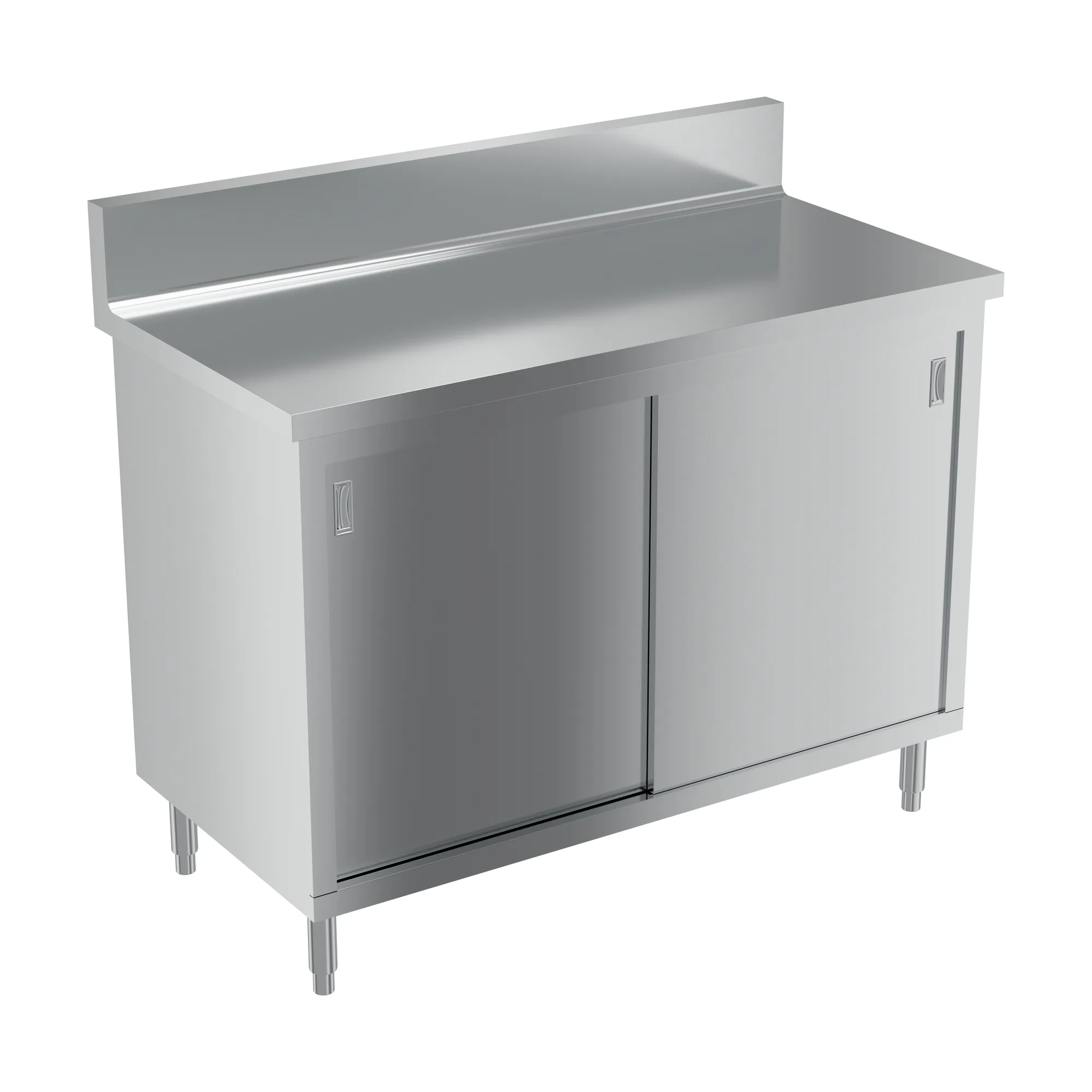 24″ x 48″ Worktable with Sliding Door Cabinet and 4″ Backsplash