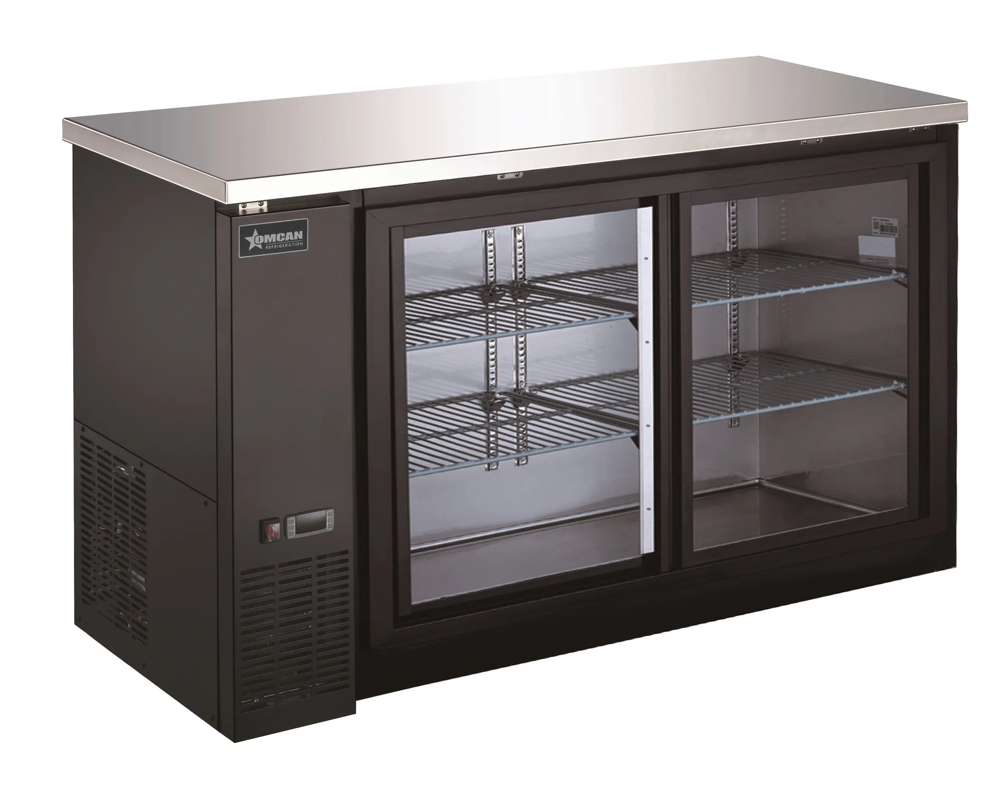 60″ Two (2) Glass Door Back Bar Cooler with Sliding Door, 15.8 cu. ft. (446 L)
