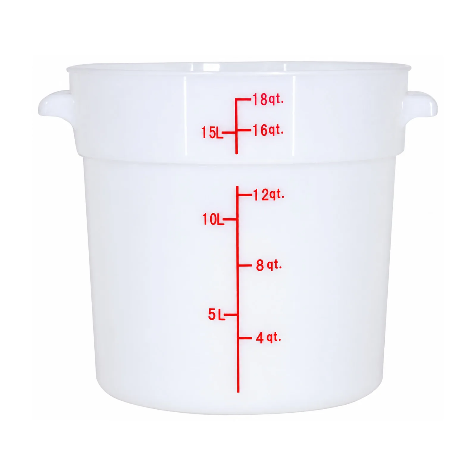 18 qt Polypropylene White Round Food Storage Container
