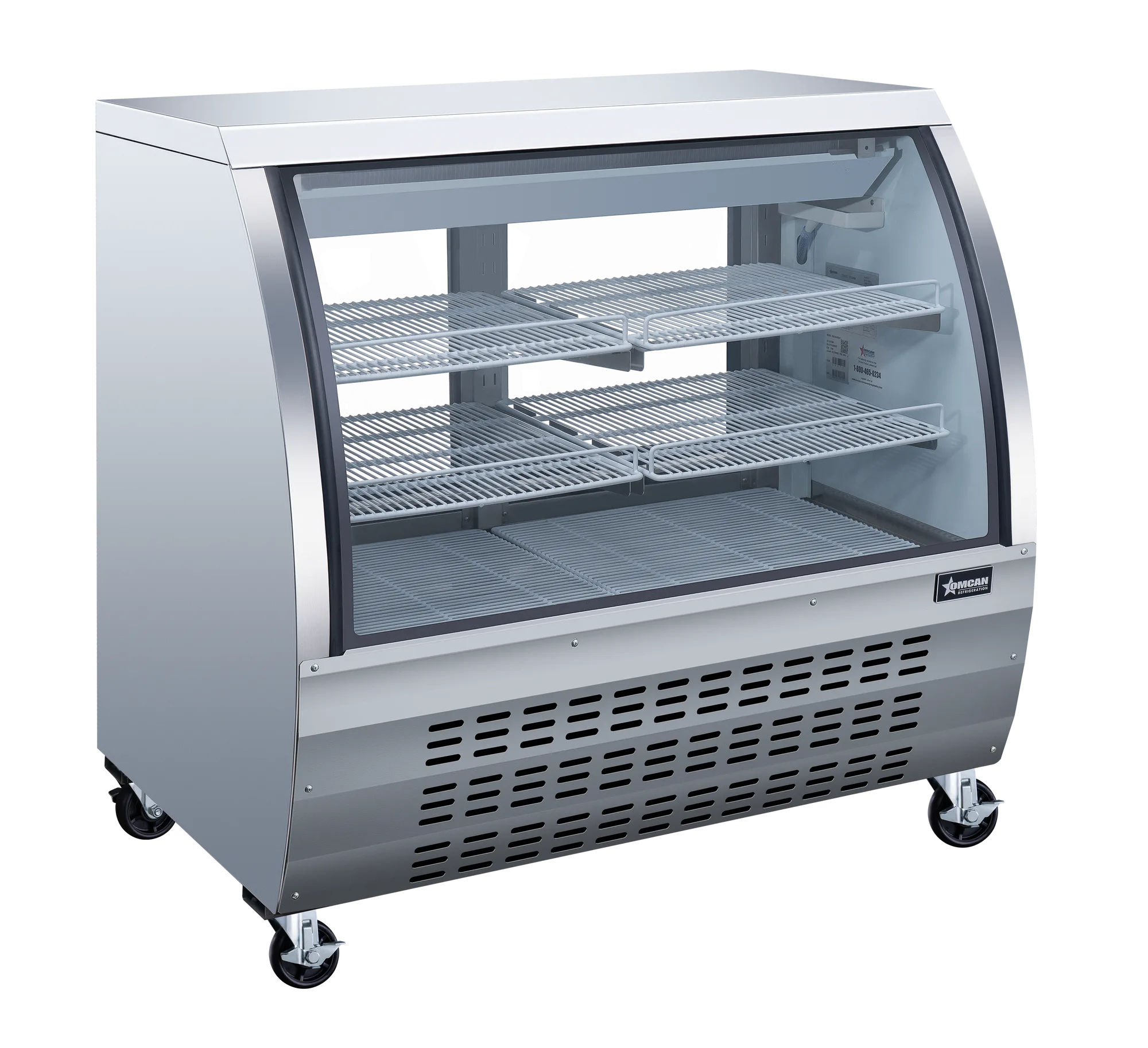 47″ Two (2) Shelf Floor Refrigerated Display Case, 18 cu. ft. (508 L), Stainless Steel