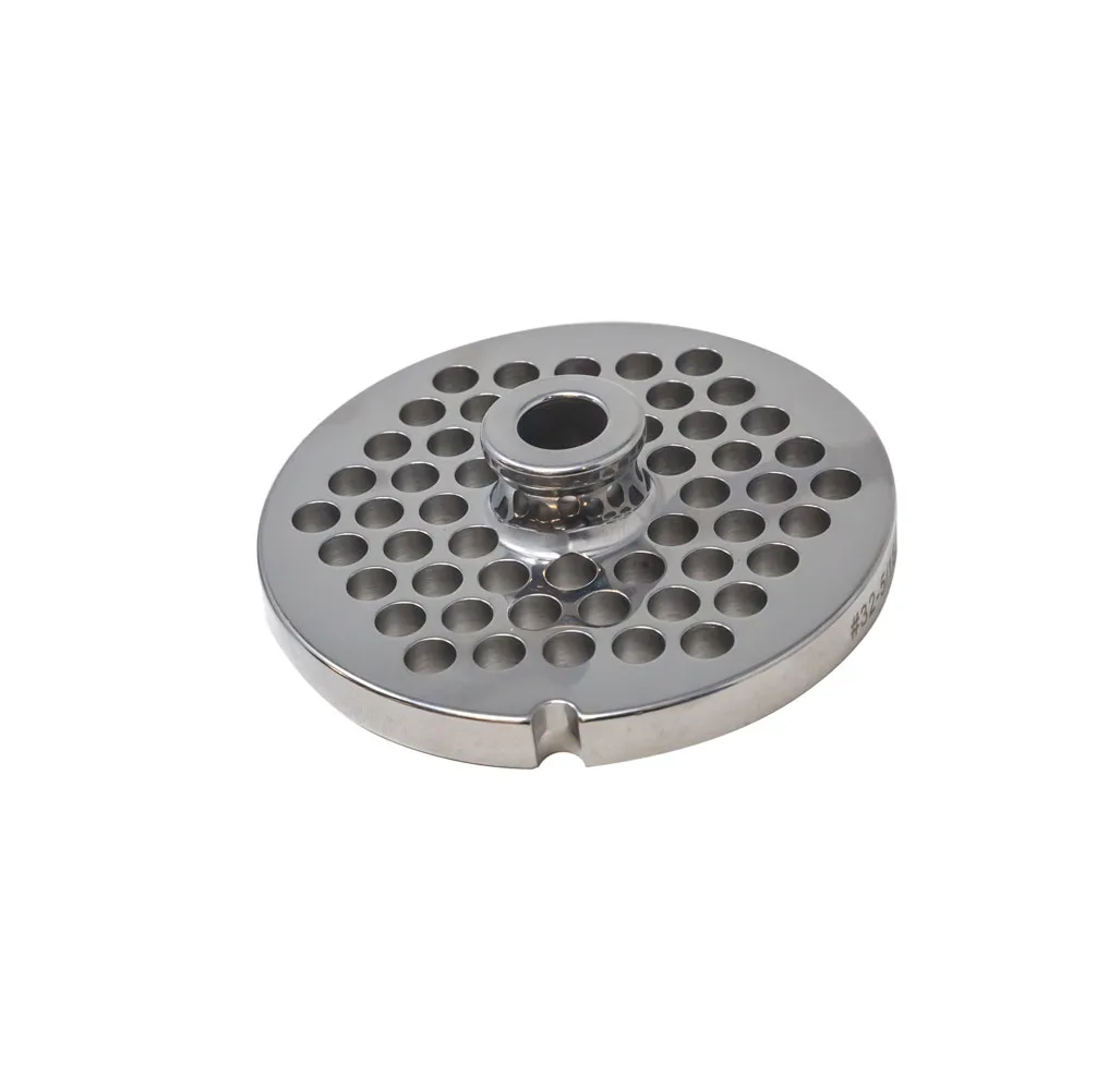 European Style #32 stainless steel plate with hub, 8 mm (5/16″) – one notch / round