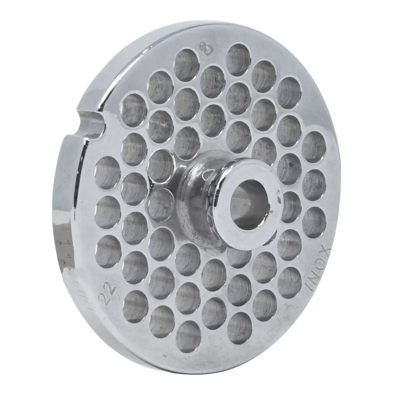European Style #22 stainless steel plate with hub, 8 mm (5/16″) – one notch / round