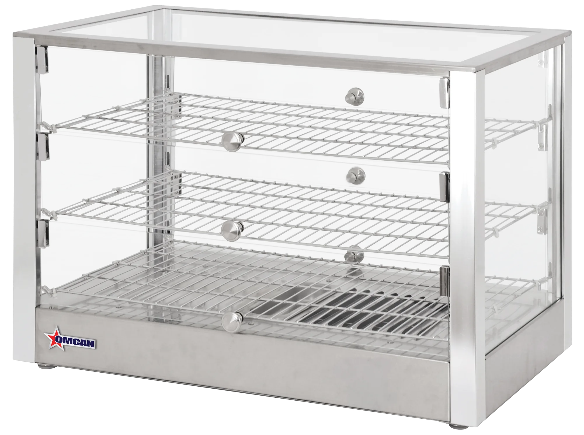 28″ Countertop Display Warmer, 3 Shelves, Square Glass Front, Self/Full-Service, 4 cu. ft. (115 L) Capacity