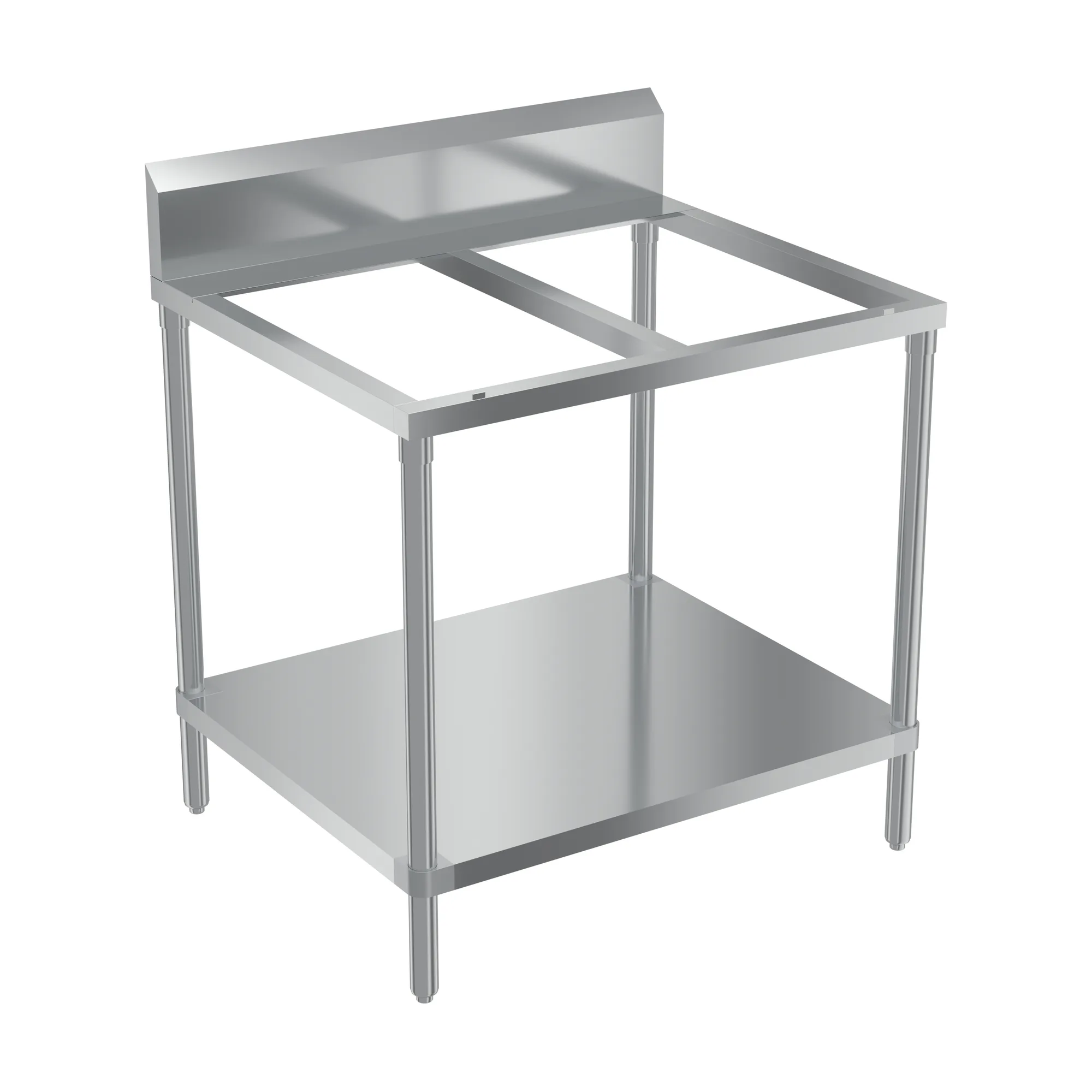 30″ x 36″ 16 Gauge 430 Solid Poly Top Table with 6″ Backsplash
