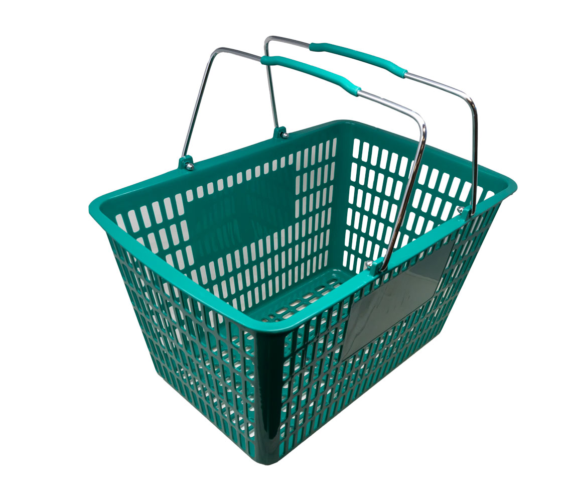 Green Plastic-Steel Shopping Basket