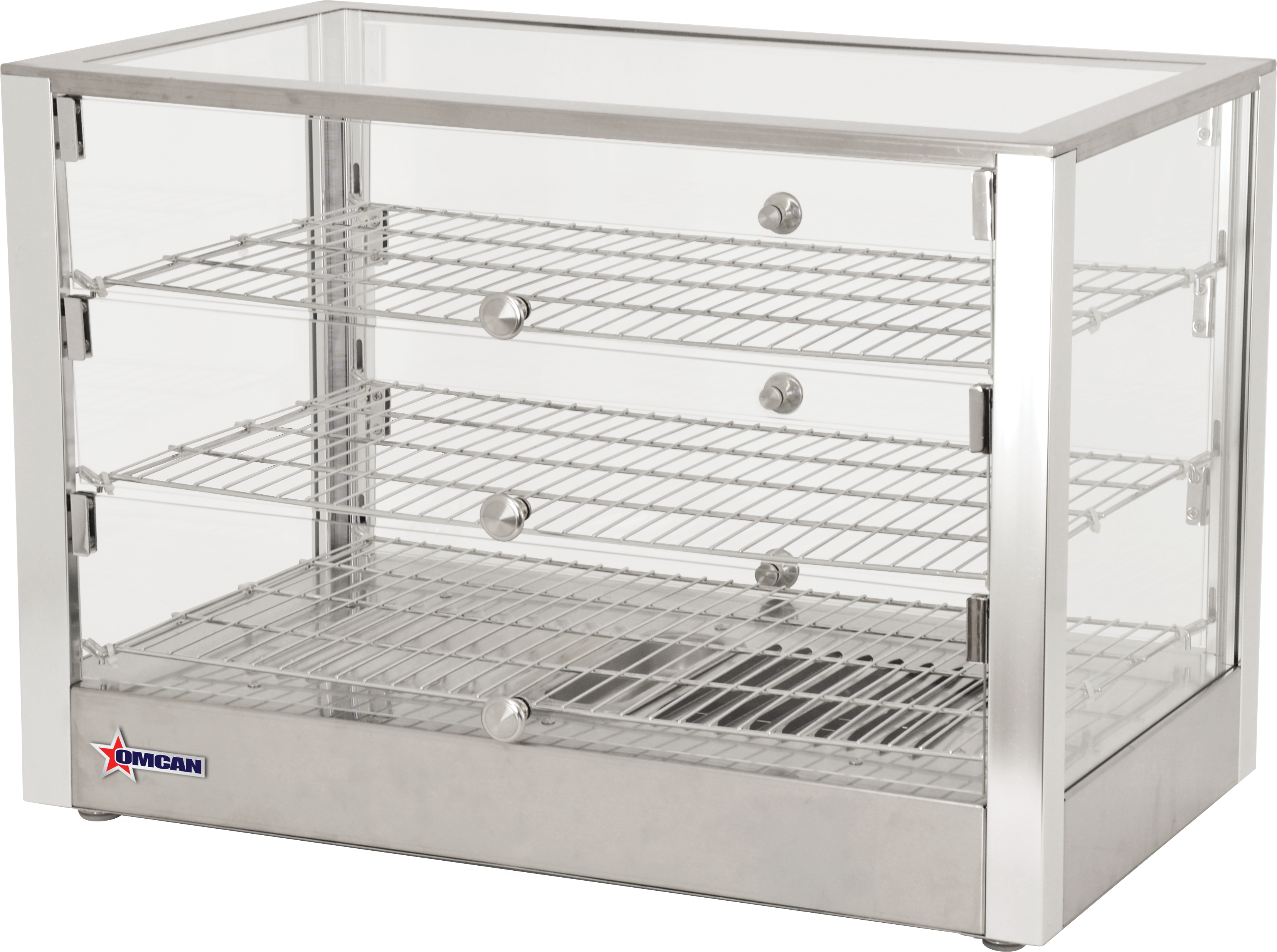 28" Countertop Display Warmer with 3 Front and 3 Rear Hinged Doors