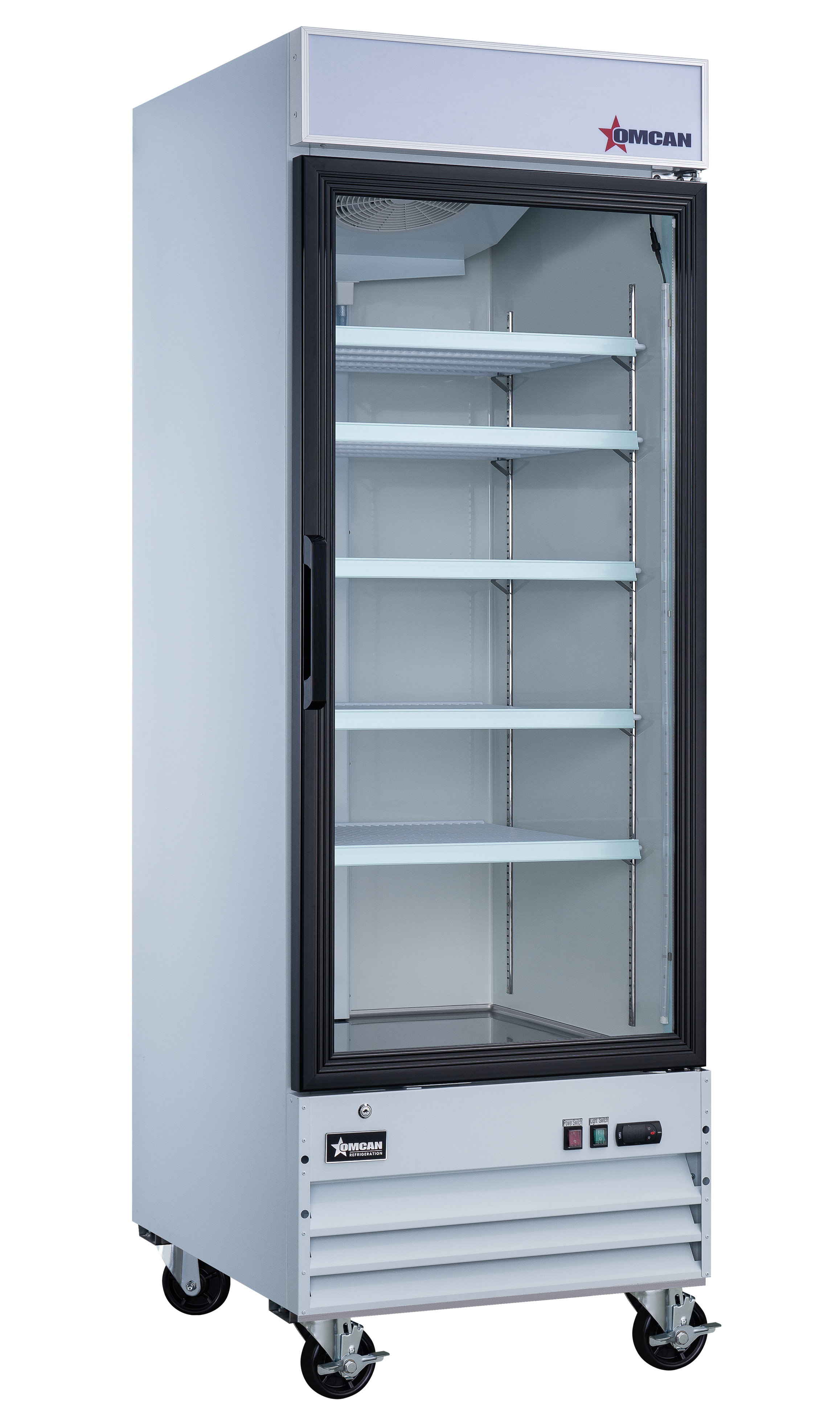 28″ One (1) Glass Door Display Refrigerator with Lightbox, 23 cu.ft. (648 L), White