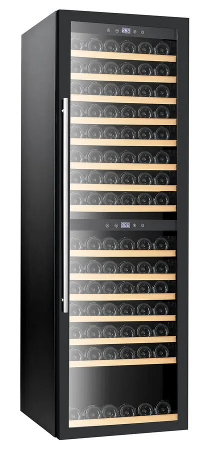 Vinovero 24″ Dual Zone Wine Cooler with 180 Bottle Capacity and Black Full Glass Door