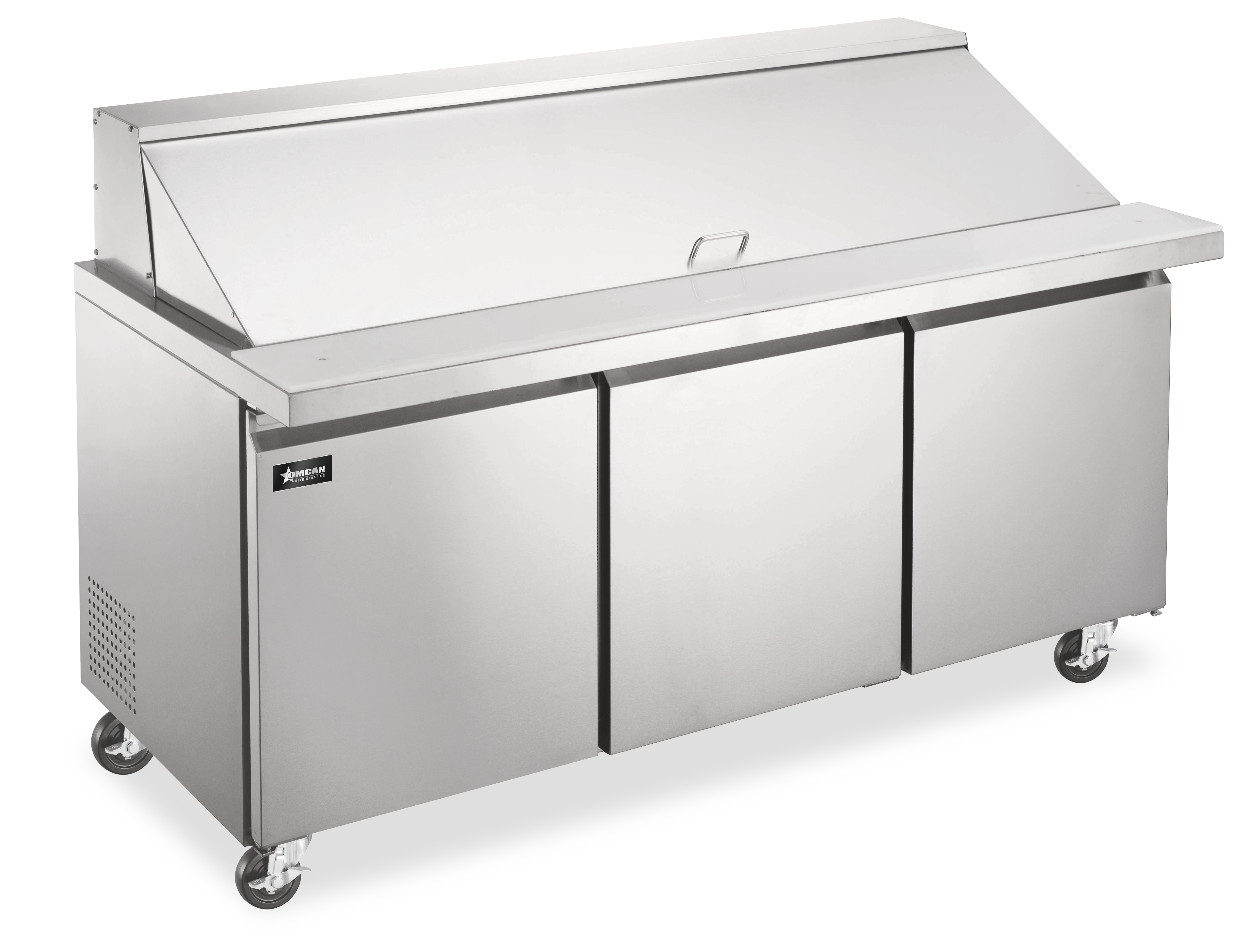 71″ Mega Top Refrigerated Prep Table, 3 Doors, Stainless Steel, 19.5 cu.ft. (552 L) Capacity – 115V, 1 HP