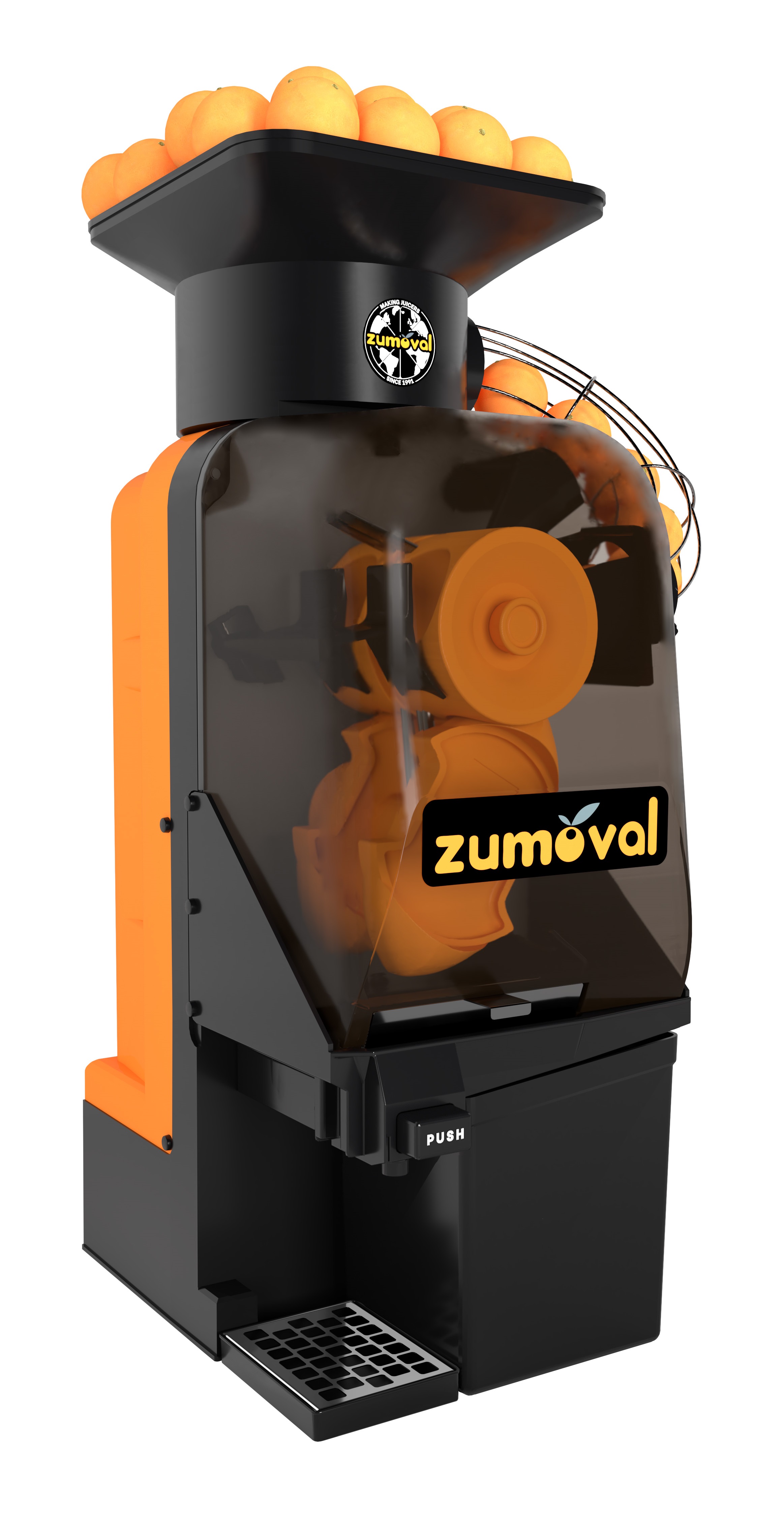 Zumoval Minimatic Juicer with Auto Feeder, Push Button & Auto Shower, 15 Oranges per Minute | Trento
