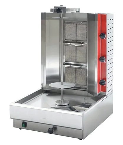 Doner Kebab Machine / Vertical Broiler / Shawarma Grill with 3 burners and 65 lb capacity – Natural Gas / Liquid Propane