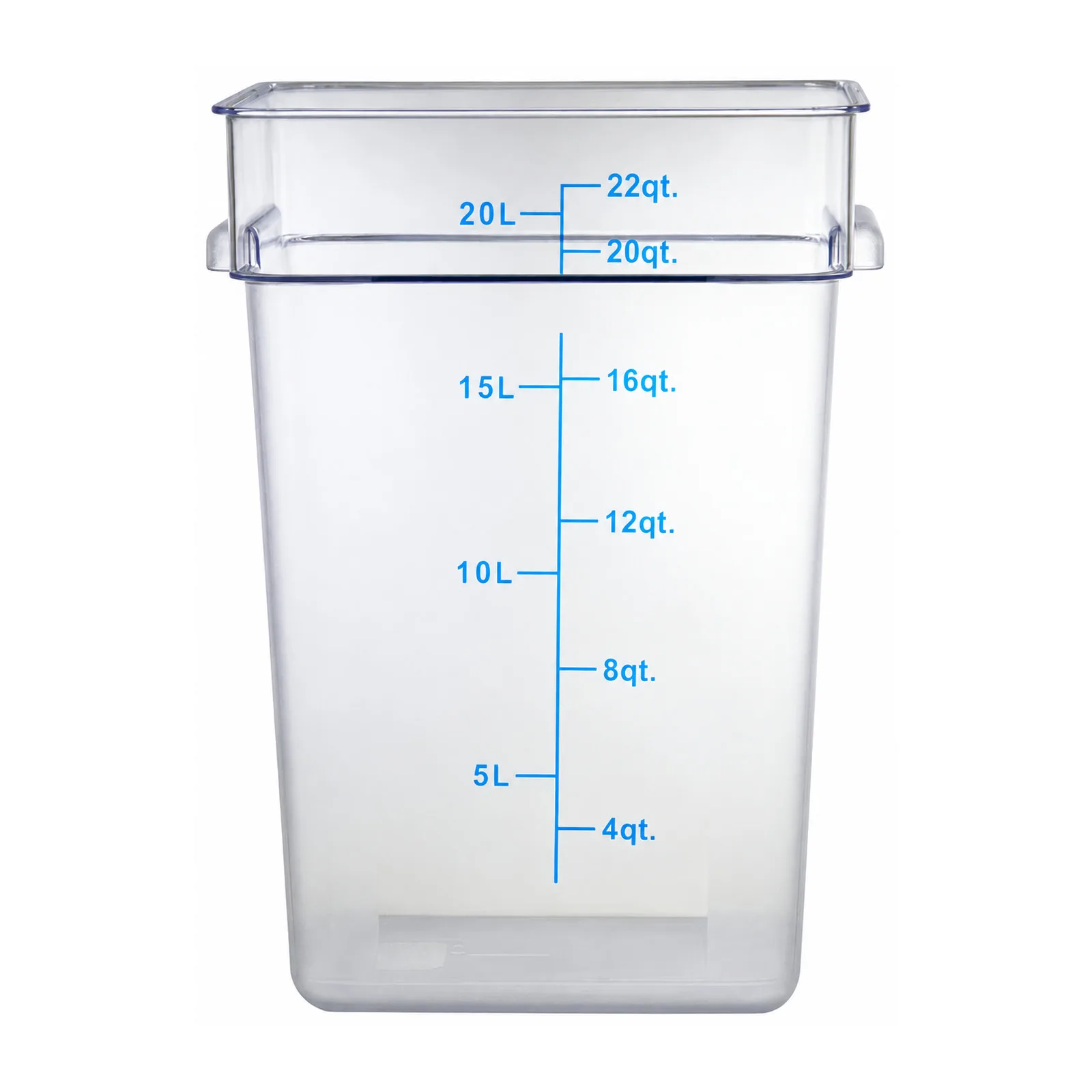 22 qt Polycarbonate Clear Square Food Storage Container