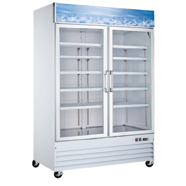 53″ Freezer 2 Glass Door Glass White 45 cu.ft / 1270 L