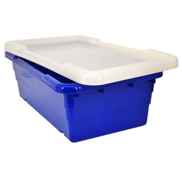 Blue Meat Lug Tote Box with Lid