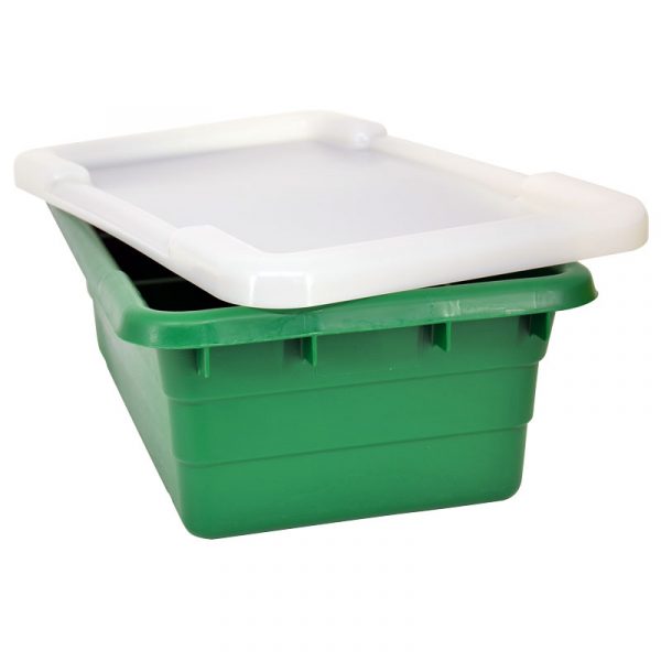 Green Meat Lug Tote Box with Lid
