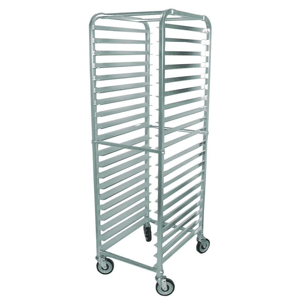 Aluminum Curved Top Pan Rack with 20 slides and 3″ spacing – Omcan