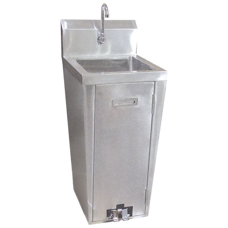 Stainless Steel Pedestal Sink With Foot Valve And Faucet