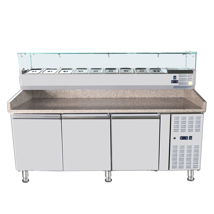 OMCAN 39595 RS-CN-0009-P 79 Topping Rail Refrigerated Pizza Prep Table Top 