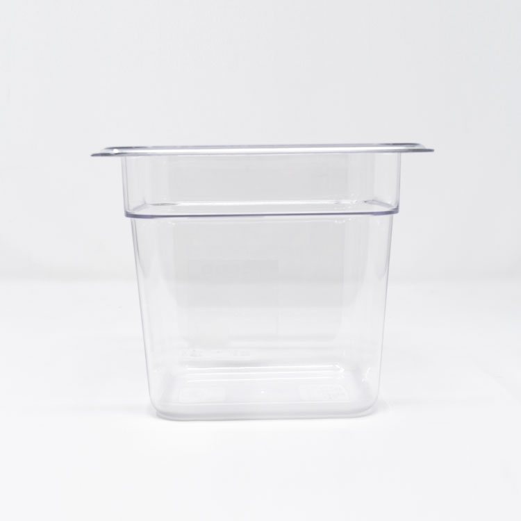 Clear 1/6 Size, Food Pan Polycarbonate Square Food Storage