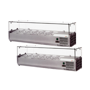 REFRIGERATED TOPPING RAILS WITH SNEEZE GUARD