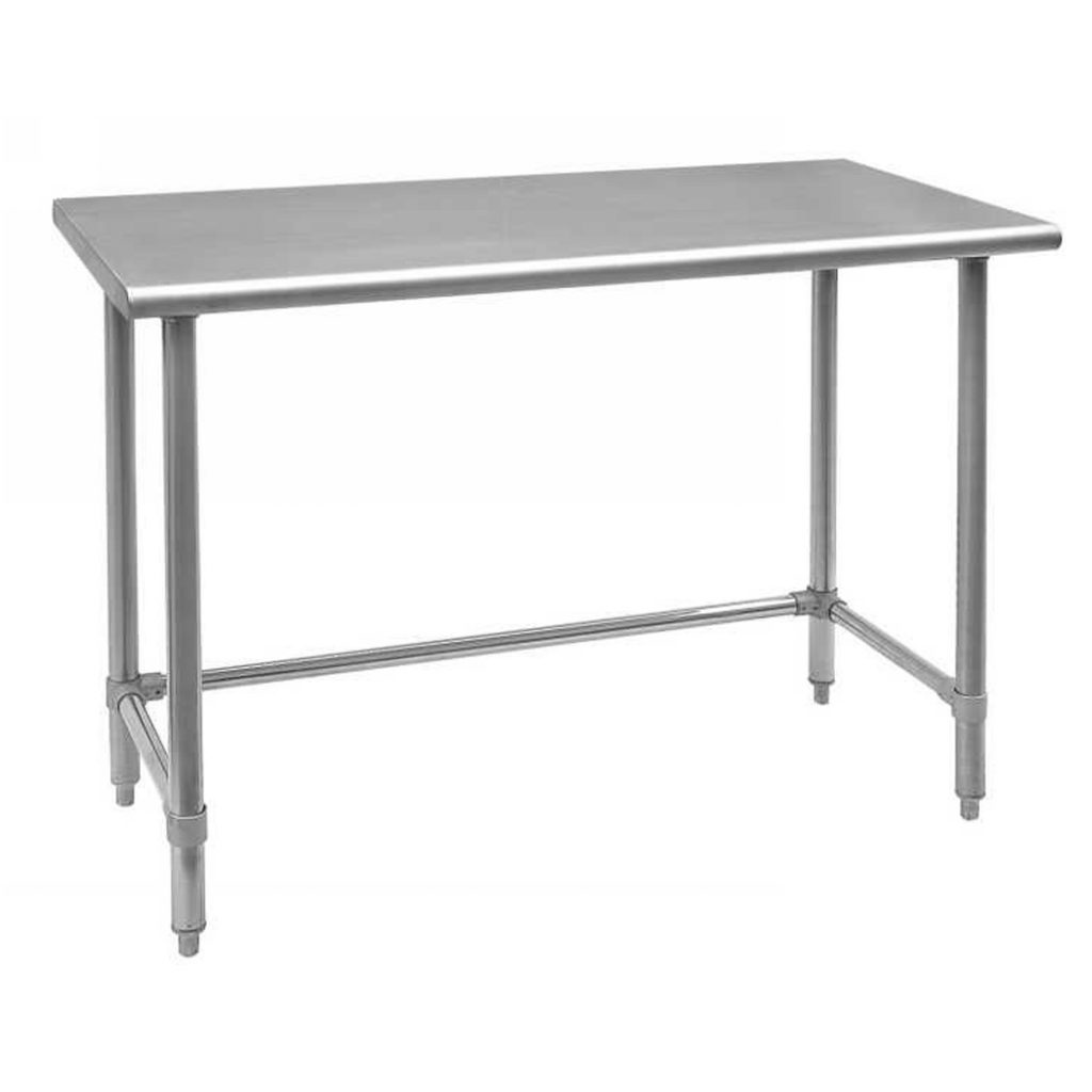 24" x 60" Stainless Steel Worktable With Leg Brace and Open Base