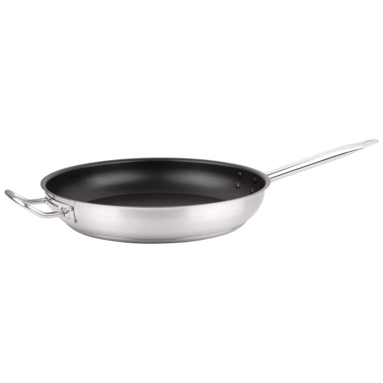 12-inch Non-stick Stainless Steel Fry Pan with Help Handle – Omcan