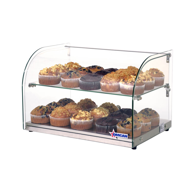 22 Inch Countertop Food Display Case With Curved Front Glass And