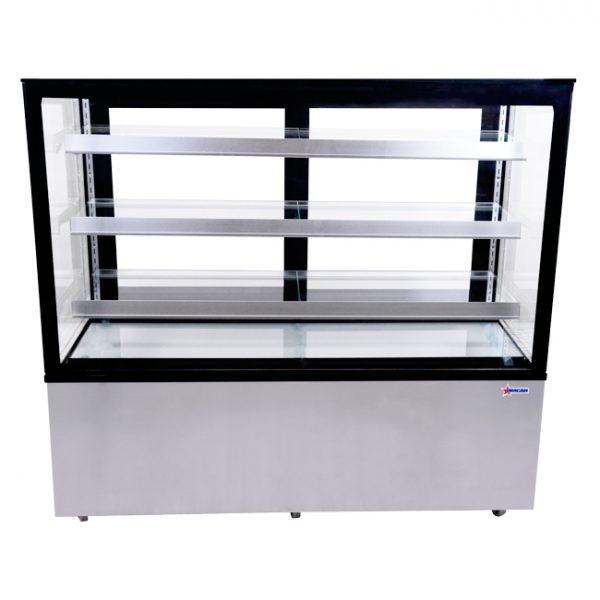 44384_60-inch Square Glass Floor Refrigerated Display Case - Front