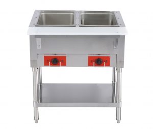 30-inch Electric Steam Table with Cutting Board and Undershelf