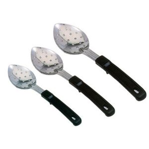 PERFORATED BASTING SPOONS WITH STOP-HOOK HANDLE