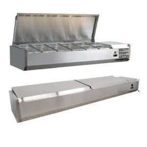 REFRIGERATED TOPPING RAIL WITH STAINLESS STEEL COVER