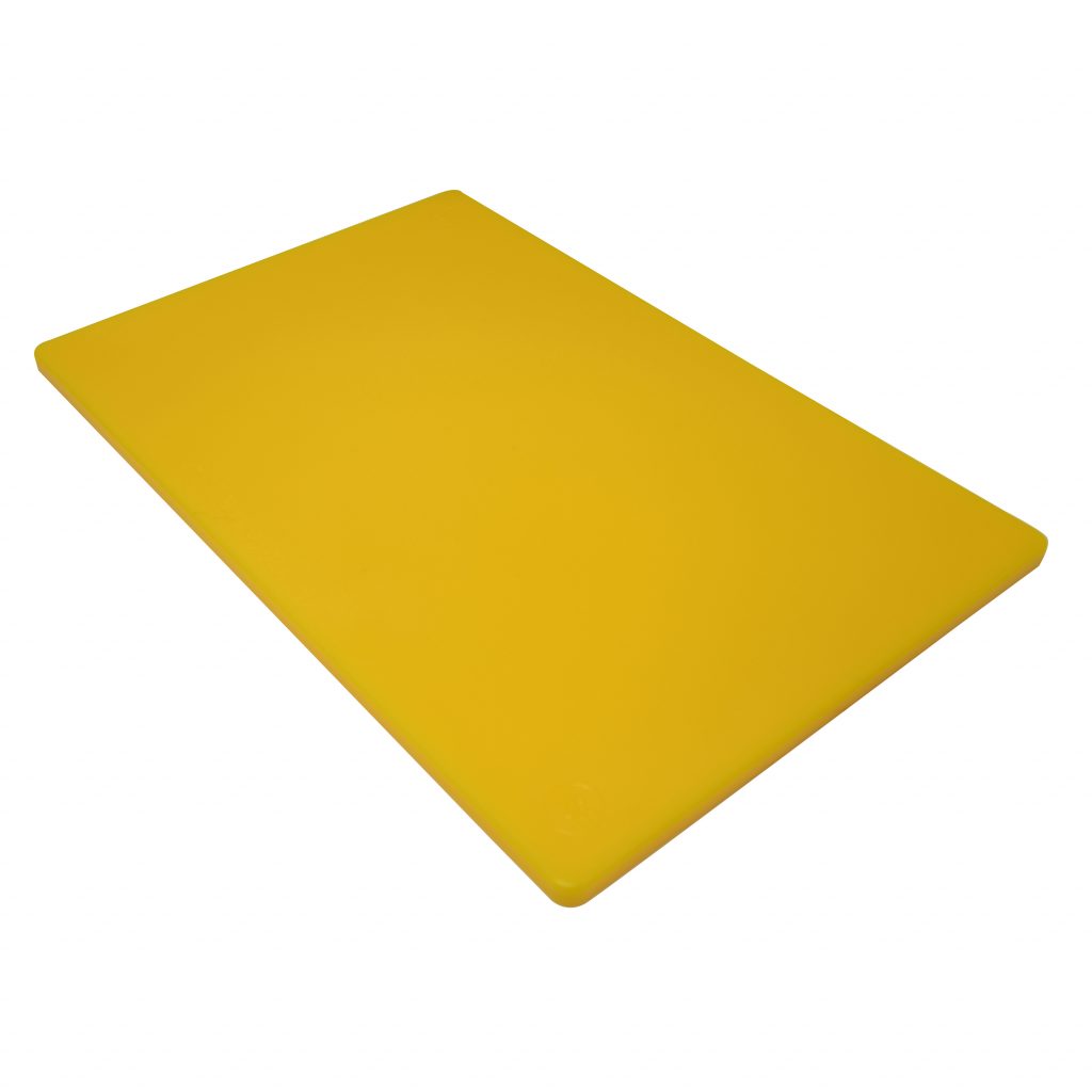 12" x 18" x 1/2" Polyethylene Yellow Rigid Cutting Board