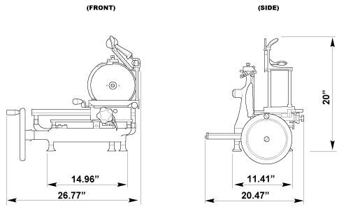 BakeMax BMMSM08 Manual Meat Slicer, 10 Blade —