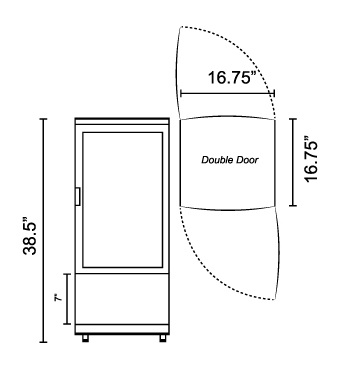 Omcan RS-CN-0078-D 78 L Double Door Countertop Refrigerated Display Case