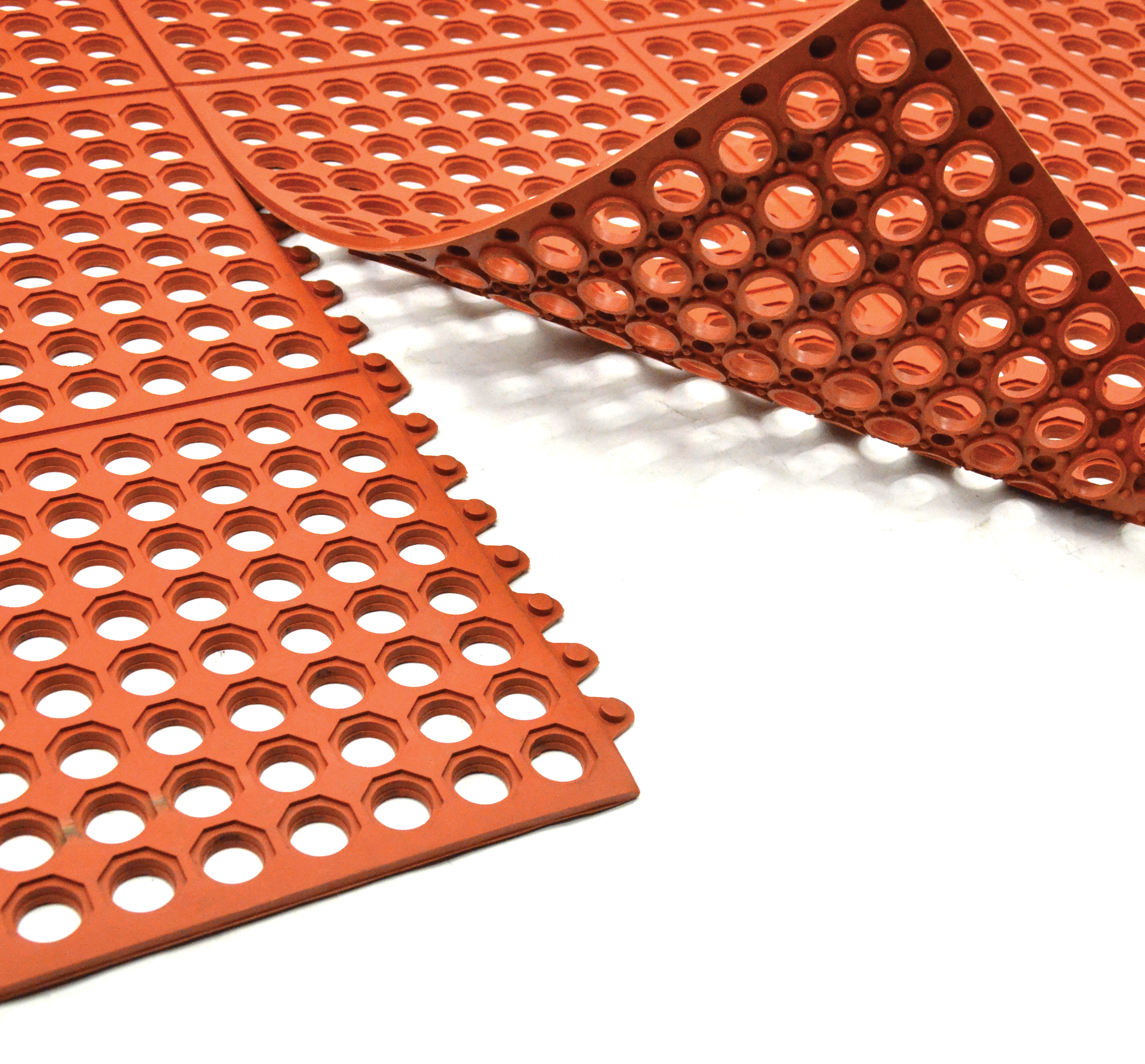 Terracotta Anti Fatigue Mat With Interlocking Edges Omcan