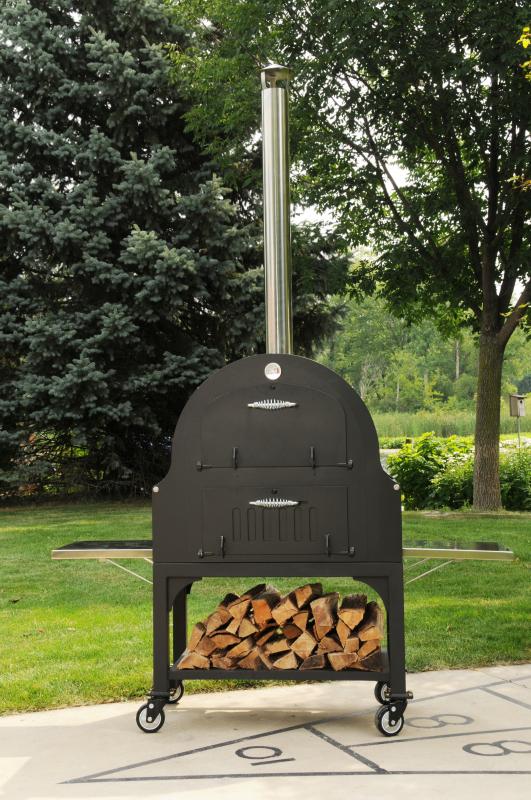 34-inch Outdoor Wood Burning Oven with Stainless Steel Oven Shelf - Omcan