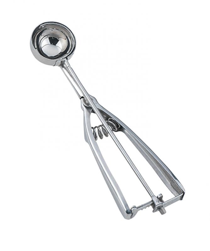 Choice #100 Round Stainless Steel Squeeze Handle Disher - 0.38 oz.