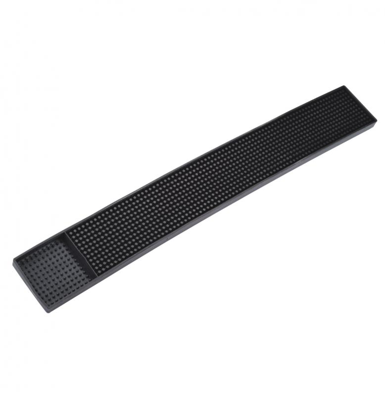 3 1/4″ x 27″ Black Bar Rail Spill Mat – Omcan